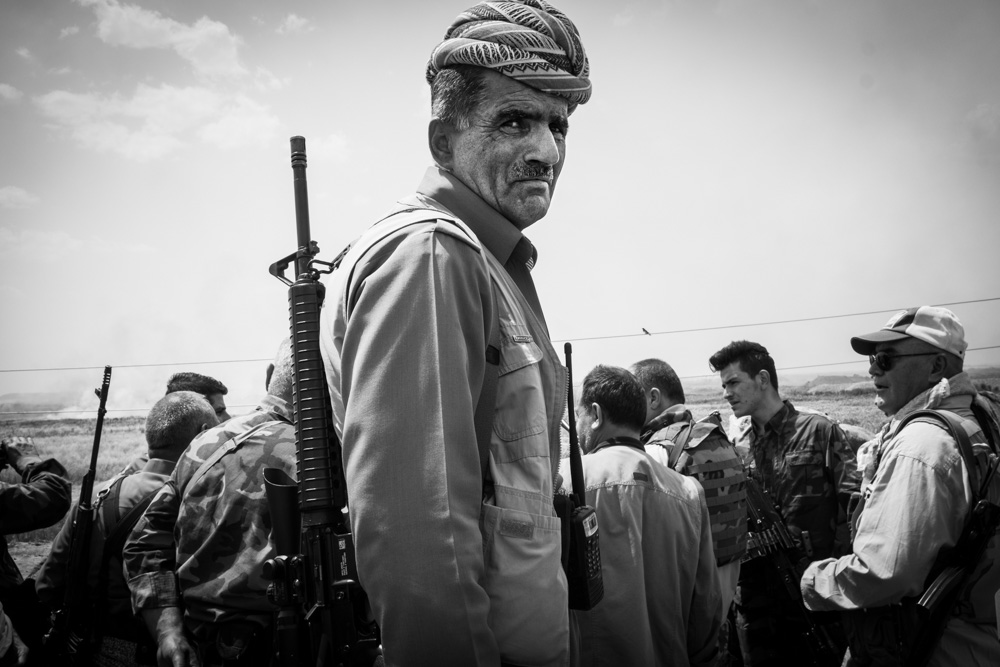 Peshmerga soldiers on the Gwer front line, southwestern Erbil, May 3, 2016. (Photo: Kurdistan24/Alexandre Afonso)